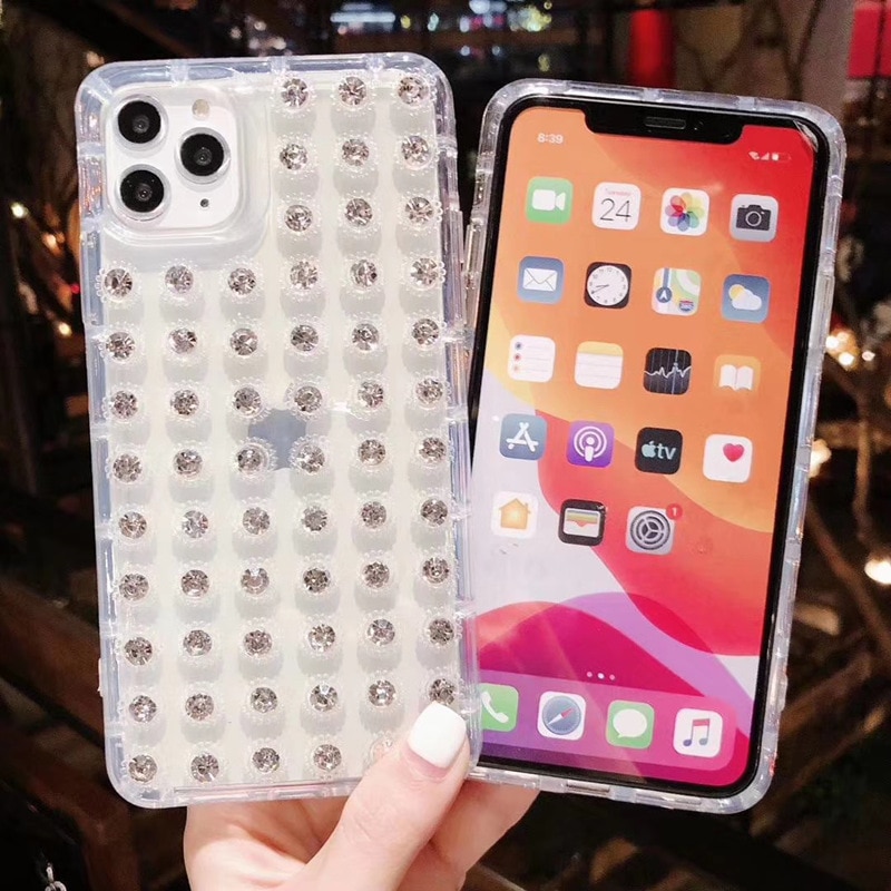 Bling cristal transparente caja del teléfono para iPhone 11 Pro XS Max X XR 10 para iPhone 7 7 6 6S Plus 3D de agua clara cubierta suave