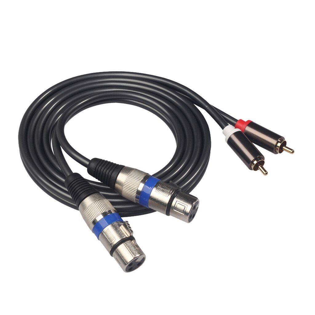 Audio Premium 5 Feet Dual XLR Female to Dual Male Patch Cable 2-XLR to 2-RCA