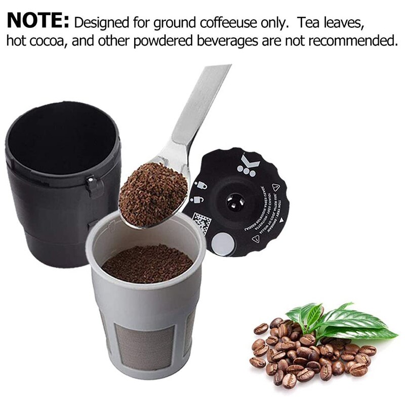 Filtre à café réutilisable Compatible avec Keurig My k-cup 1.0 & 2.0 toutes les cafetières maison Keurig (noir, 2 pièces/paquet)