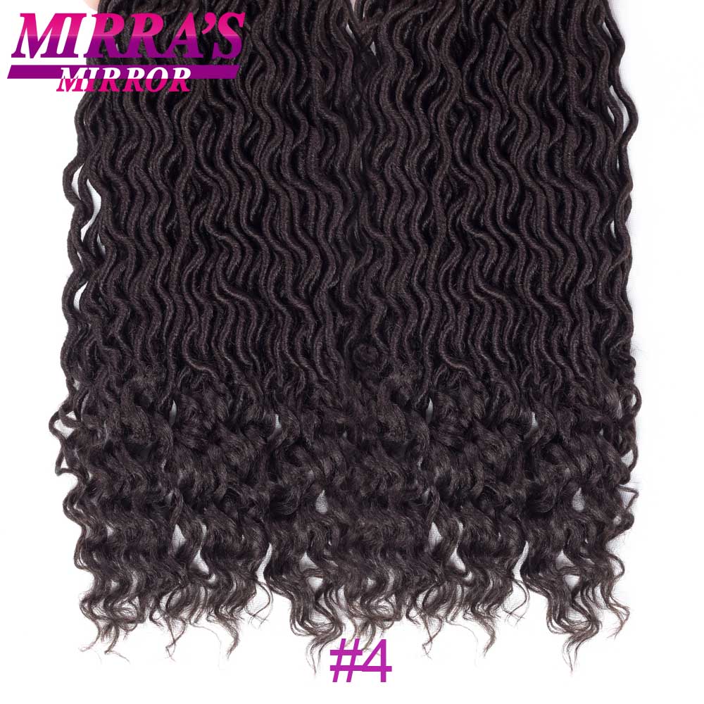 Mirra's Mirror 18" Goddess Faux Locs Crochet Hair Black Crochet Braids Synthetic Braiding Hair Extensions 24 Strands: #4 / 6 Packs