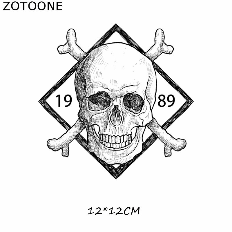 Zotoone Eenvoudige Schedel Tijger Ijzer Op Patches Voor Kleding Dreamcatcher Heat Transfers Voor T-shirts Stickers Toepassingen Als E: 646