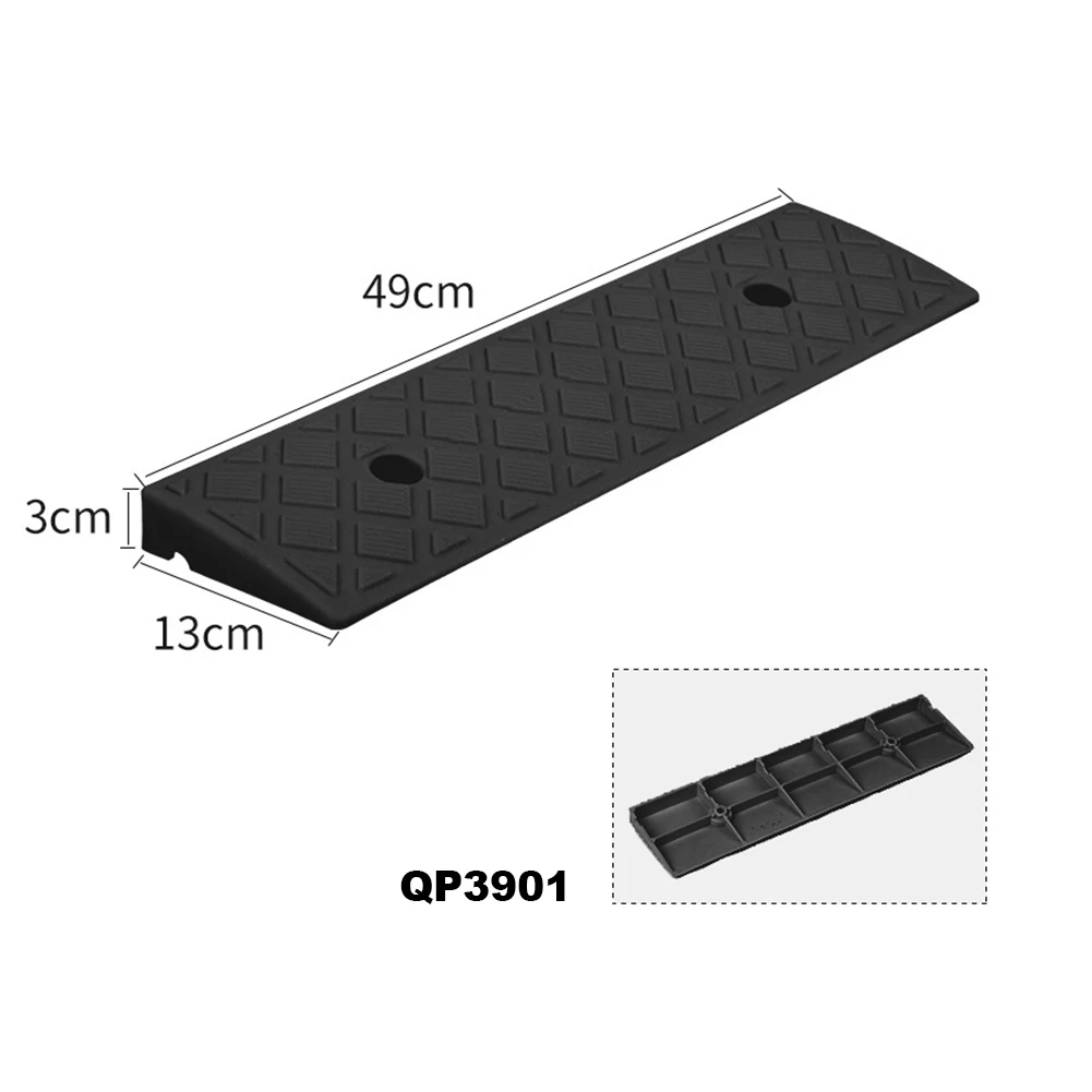 Auto Wiel Oprit Ramps Draagbare Banden Curb Ramps Anti-Slip Drempel Oprit Voor Auto Trailer Vrachtwagen Fiets Auto accessoires: Black