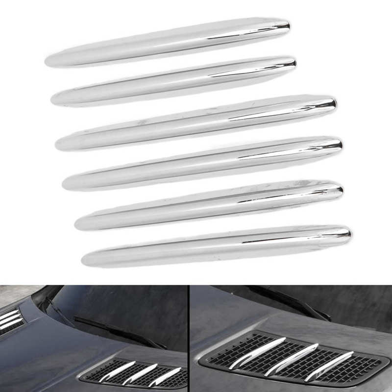 6Pcs Chrome Car Engine Hood Vent Grille Cover Trim Parts Replacement for Mercedes Benz R172 SLK