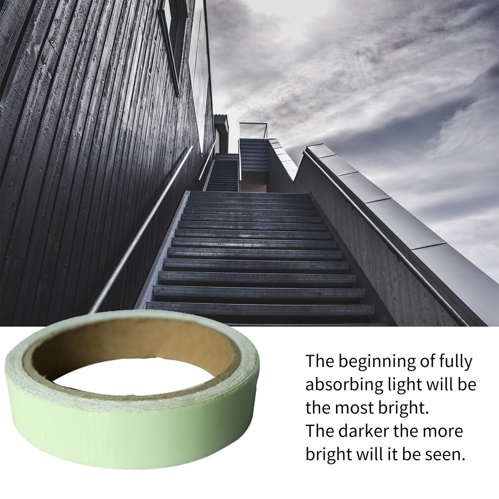 Reflective Glow Tape Self-adhesive Sticker Removable Luminous Tape Fluorescent Glowing Dark Striking Night Warning Tape
