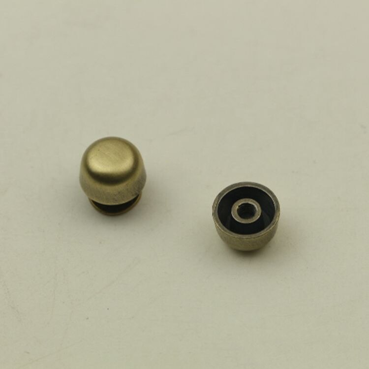 Sac seau de 10mm avec rivet en arc fixe au fond, vis de base à vis à face, bricolage à la main, décoration de sac en cuir, rivets argentés en quatre couleurs: Bronze / 5 sets
