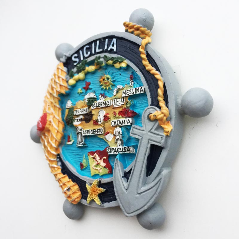 Italy fridge magnets Italian Sicily Otranto tourist souvenir decorative arts magnetic refrigerator stickers travel decor