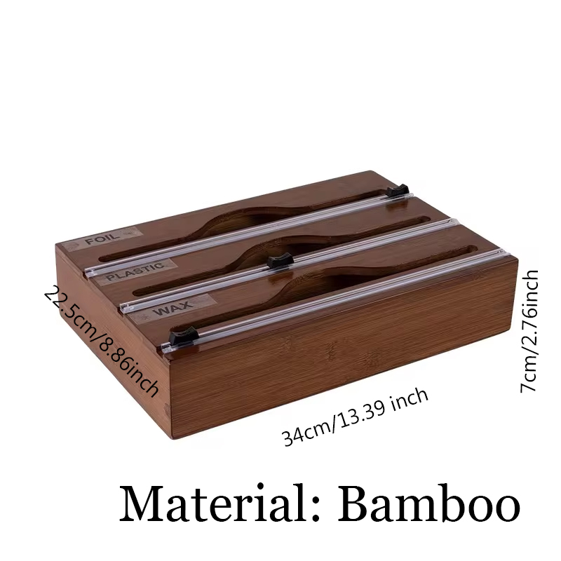 Heißer 3 in 1 Kunststoff wickeln Spender mit Cutter Lebensmittel wickeln Frischhaltefolie Lagerung Organizer Acryl Folie Organizer für Küche Schublade: Armee Grün