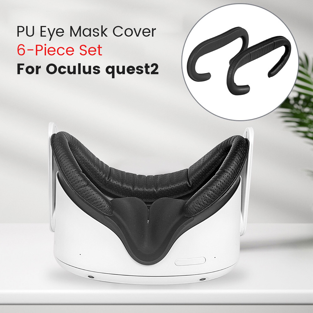 Eye Mask Cover with Holder For Oculus Quest 2 VR Accessories Light Blocking Soft PU Face Eye Cover Pad Bracket For Quest2