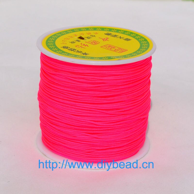 17 farben Nylon Schnüre Gewinde Chinesischen Knoten Macrame Schnur Armband Geflochtene String DIY Quasten Perlen Schmuck Herstellung String Gewinde: fluorescence rose