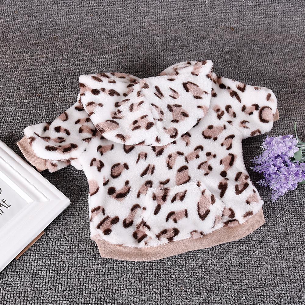 Ropa suave para perro de mascota ropa de leopardo traje de invierno abrigo pequeño mediano de perros, gatos, Bulldog francés Pitbull traje para Pug