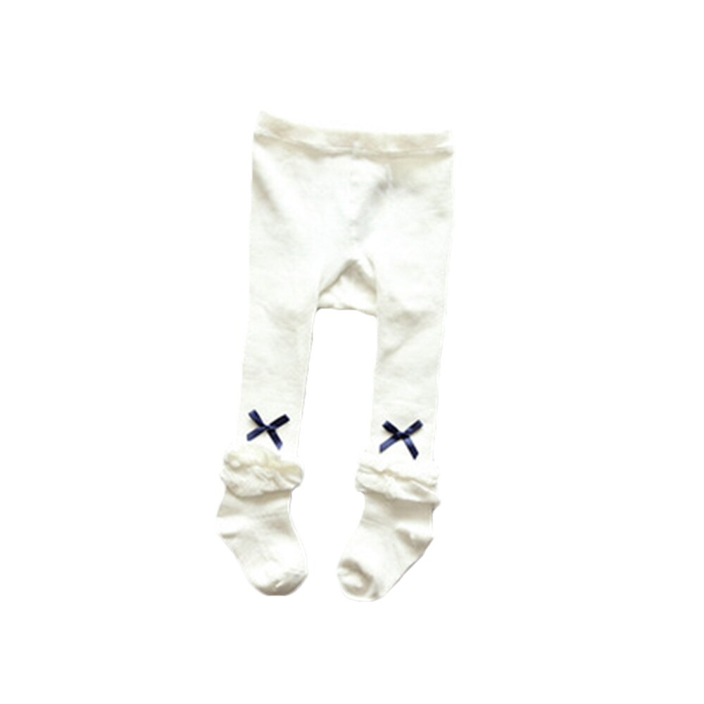 Leggings chaussettes en coton pur pour bébé, confortable, Simple, couleur unie, nœud papillon, ,: 70-80 cm