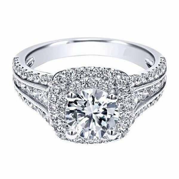 14k hvidguld diamantring til kvinder firkantet anillos bizuteria bryllupstaske diamant ædelsten hvid topas fine smykker ring pige