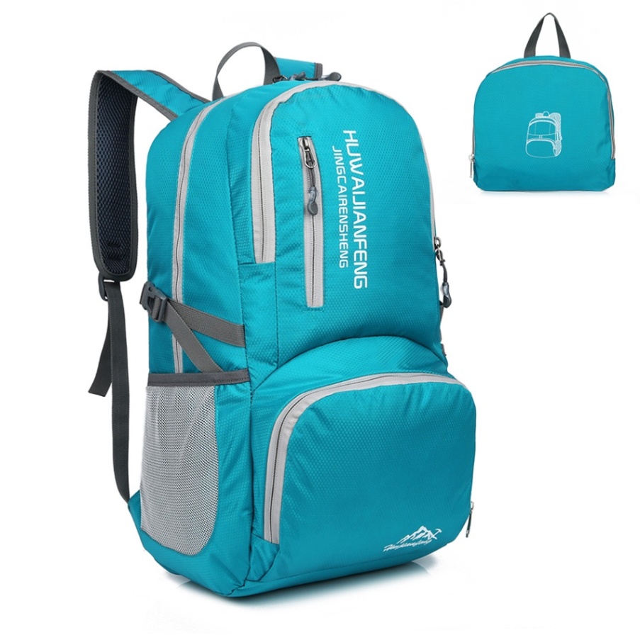 30L Lichtgewicht Opvouwbare Rugzak Waterdichte Outdoor Rugzak Nylon Vrouwen Mannen Fietsen Rugzak Reistas Wandelen Camping Dagrugzak: Lichtblauw
