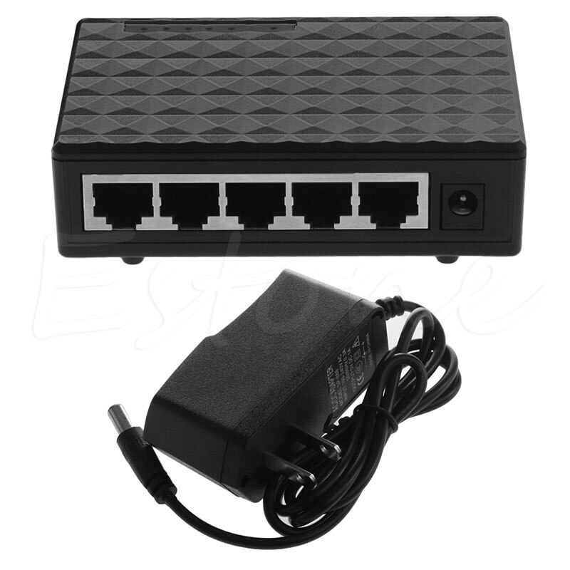 Commutateur de réseau Ethernet Gigabit cc 5V 5 ports RJ-45 10/100/1000, Hub Auto-MDI/MDIX