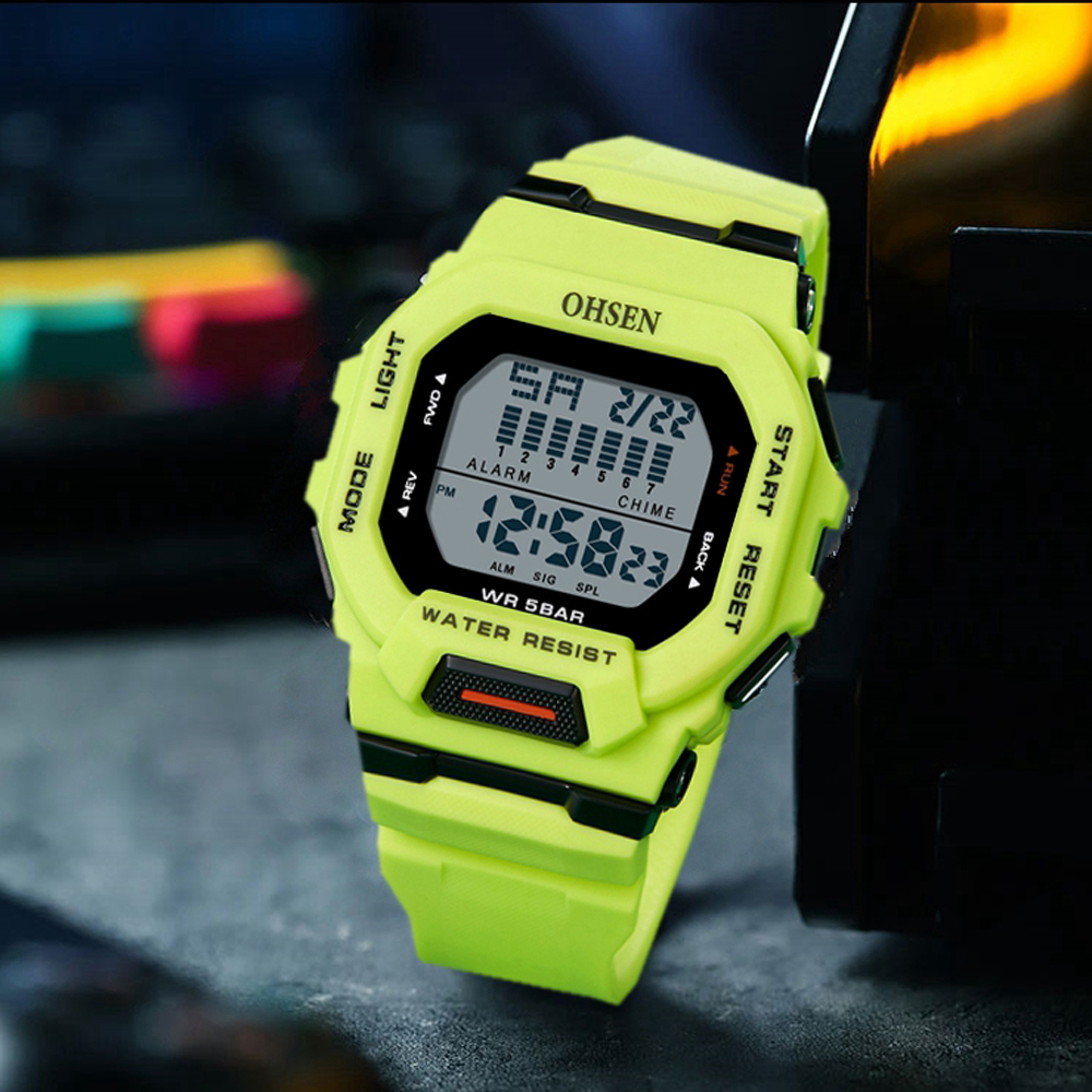 OHSEN draussen Herren Frauen Digitale Sport Uhr 5ATM tauchen Multifunktionale Wasserdichte Armbanduhren Männlichen Uhren reloj hombre