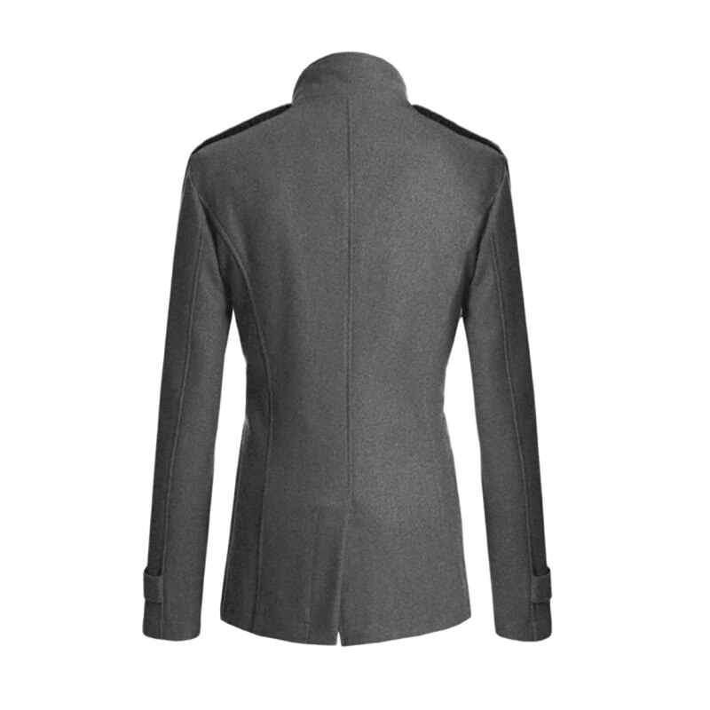 Herfst winter wollen jas heren mandarijn kraag wolmix dubbelrijs jas jas heren overjassen