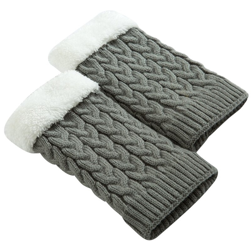 Automne Hiver Femmes Tricoté Jambière Botte Courte Poignets Botte Au Crochet Chaussettes Laine Tricoté Couvre-bottes Doux Couverture De Pied Chaussettes: Light Gray
