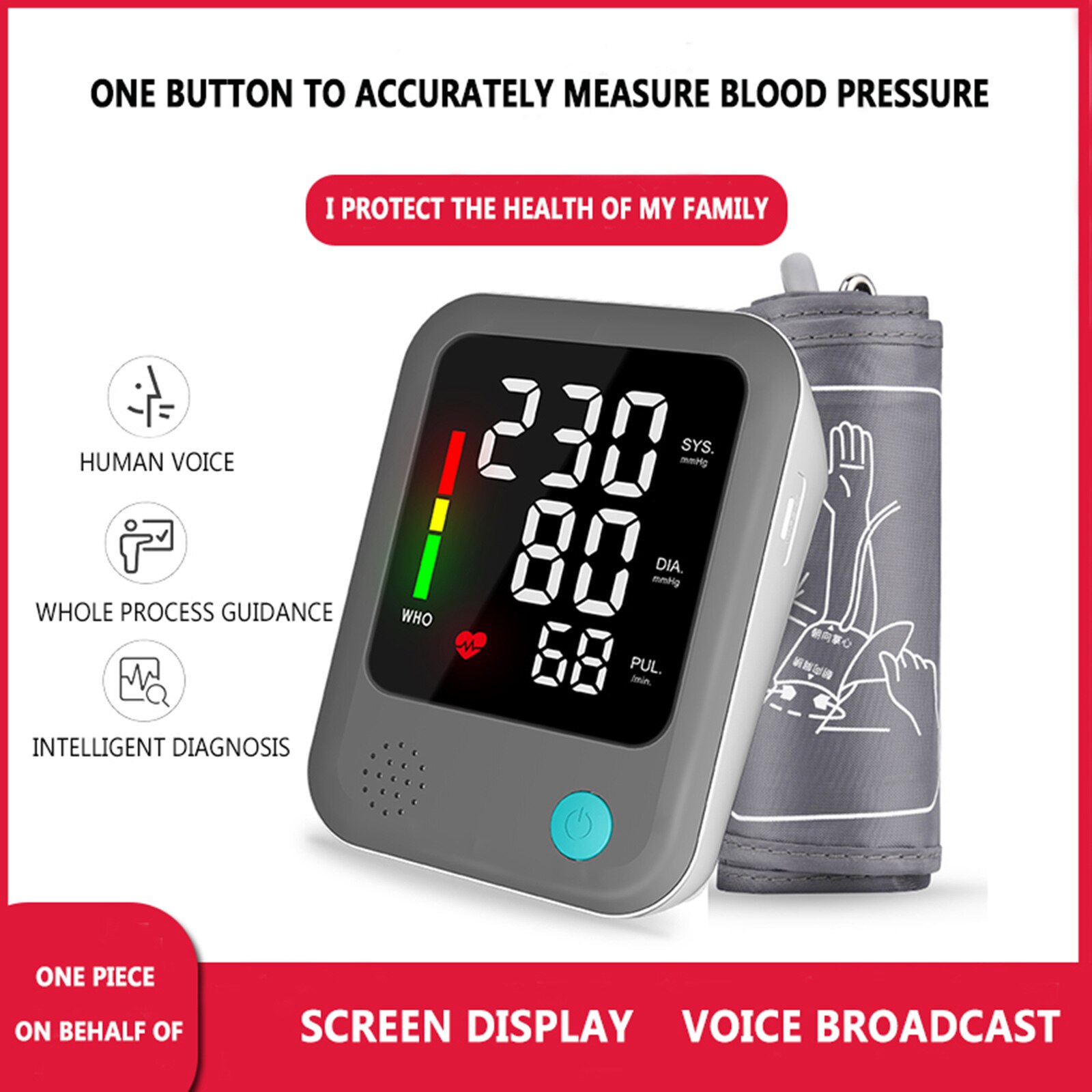 2022 Arm Type Bloeddrukmeter Elektronische Bloeddr... – Grandado