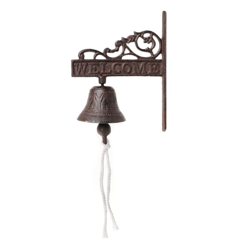 Antique Style Vintage fer suspendu porte cloche mural bienvenue sonnette porche maison jardin décoration