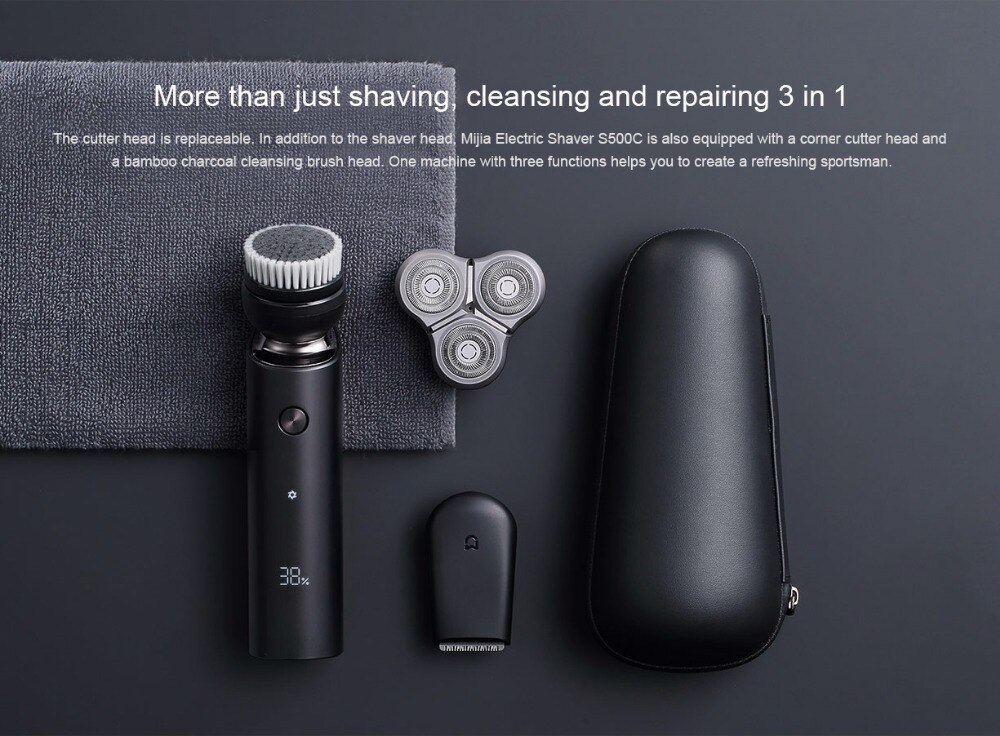 Xiaomi Mijia rasoir électrique S500 S500C Portable Flex rasoir 3 tête sec humide rasage lavable barbe tondeuse double lame affichage LED
