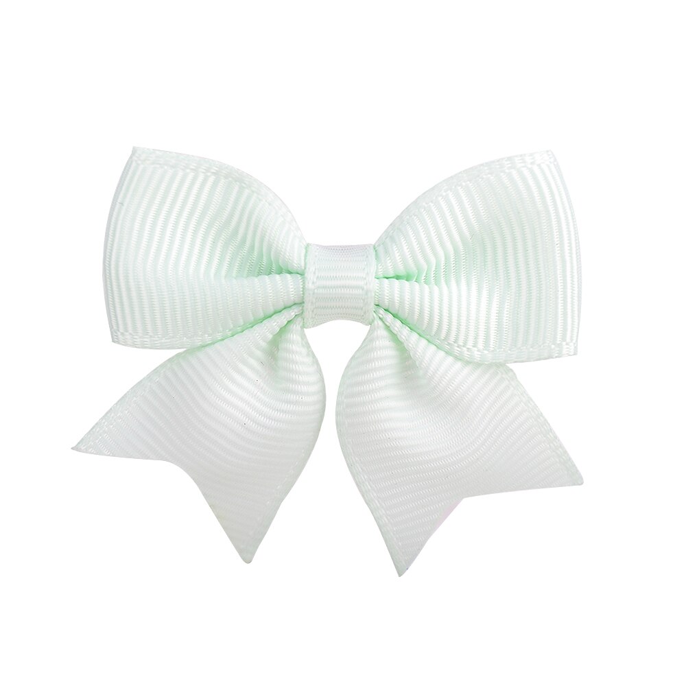 1 Piece Solid Grosgrain Ribbon Bows Hairpin Girl's Hair Bows Boutique Hair Clip Handmade Bowknot Clip For Kids Hair Accessories: 19