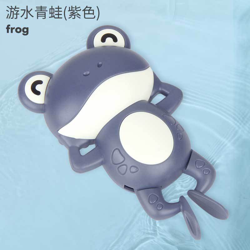 Giocattoli da bagno per bambini 0 12 mesi per bambini piscina gioco d&#39;acqua carica orologio animali granchio rana per bambini giocattoli d&#39;acqua regali: frog purple