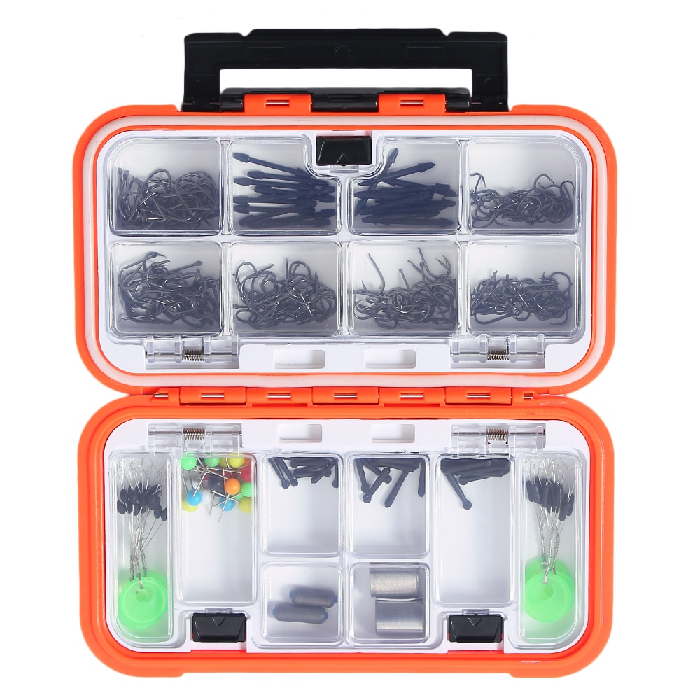 160/320/350 PCS Fishing Tackle Set Assorted Fishing Hooks Swivels Space Beans Carp Fishing Accessories with Tackle Box: 320pcs