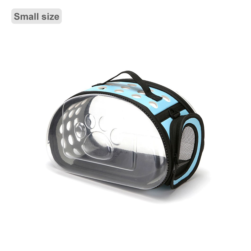 Transparent Pet Cat Dog Carrier Bag Space Capsule Foldable Breathable Pet Travel Bag Outdoor Backpack Travel Carrying Handbag: Blue A