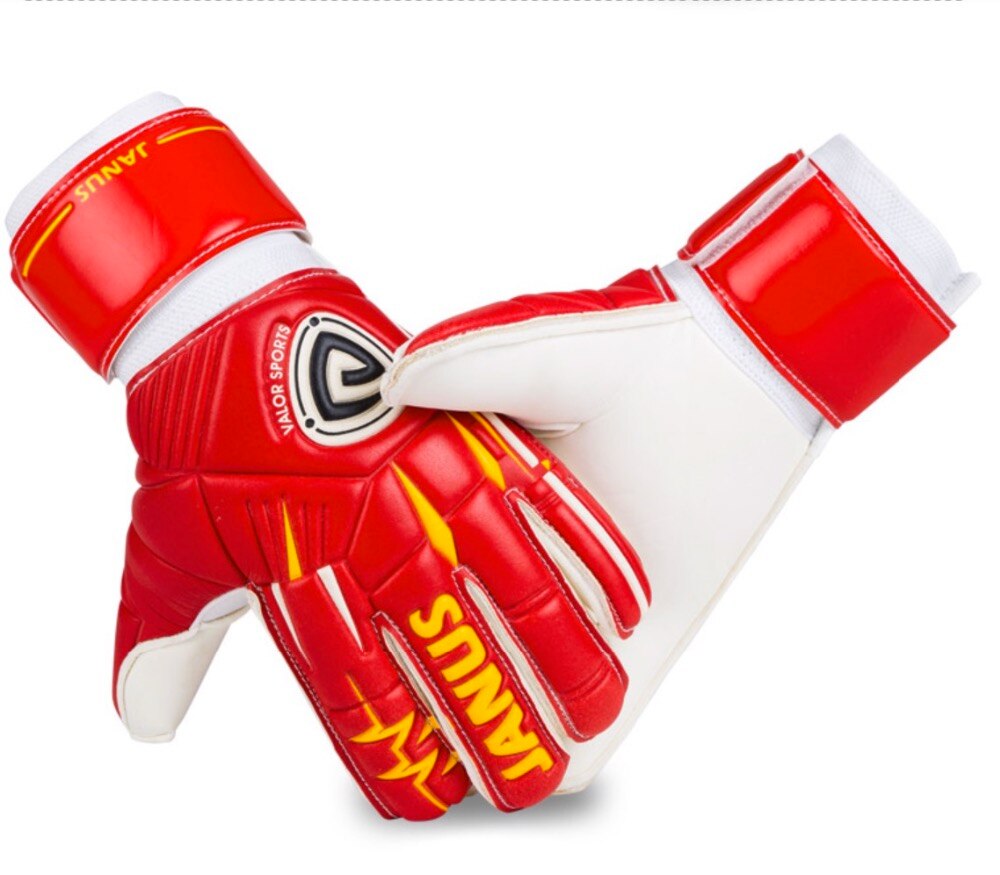 Janus JA939 gants de gardien de but de Football garçon amovible Protection des doigts gant de Football gardien jaune rouge adulte