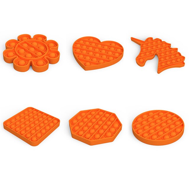 Silicone Push Pop Bubble Sensory Fidget Toy Autism Special Needs Silent Classroom Special Needs Stress Reliever Anti-stress: Orange