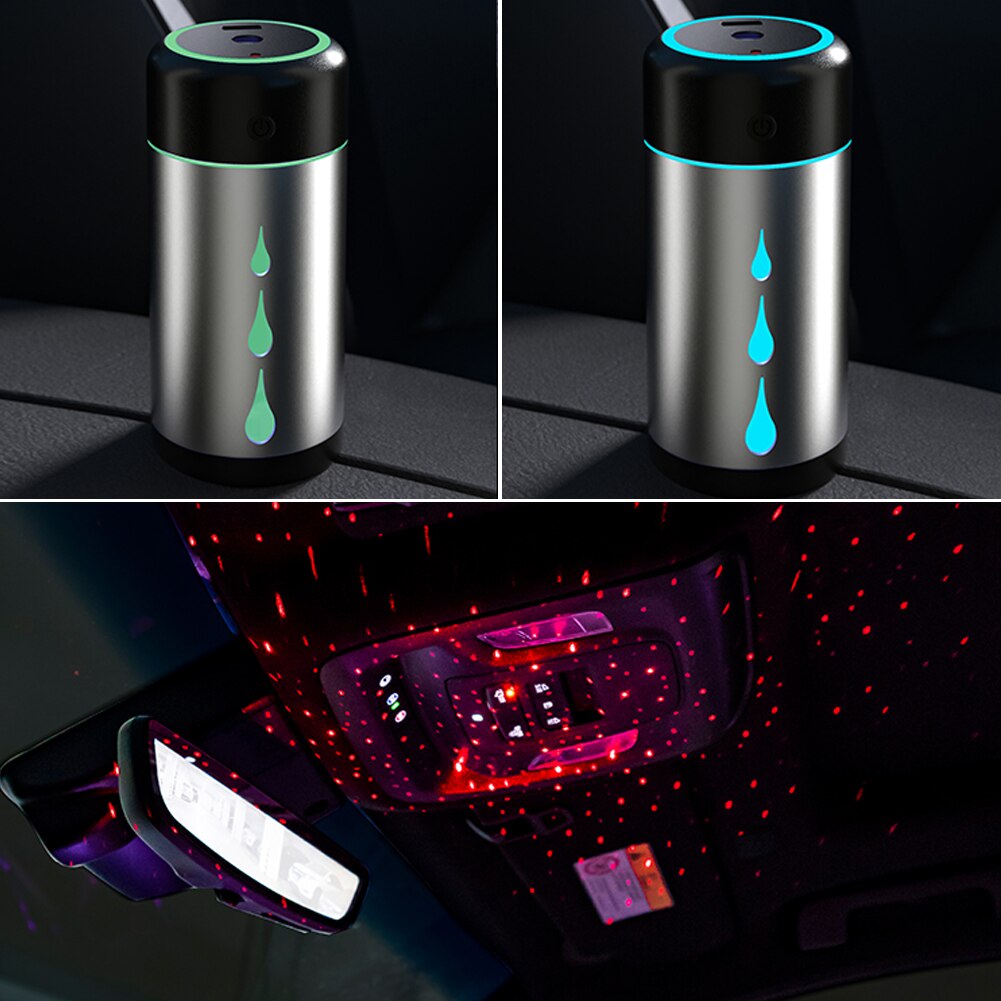 Auto Luchtbevochtiger Luchtreiniger Sterrenhemel Licht Projector Usb Draagbare Luchtbevochtiger Verneveling Essentiële Olie Aromatherapie Diffus
