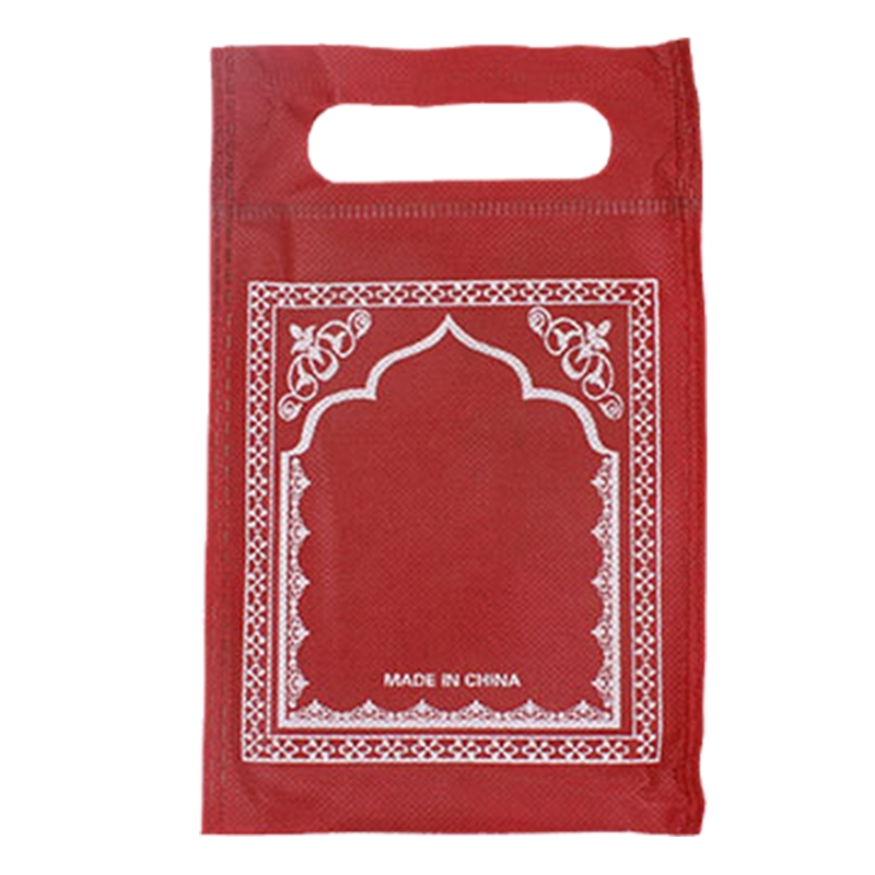 Alfombra de oración musulmana plegable, alfombra islámica interactiva de oración, ornamento para Eid Ramadán, decoración religiosa: Red