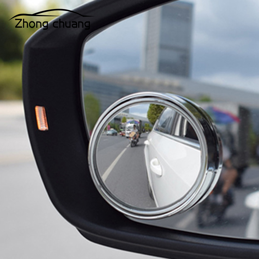 360 Graden Universele Dodehoekspiegel Auto Frameloze Ultra-Dunne Groothoek Ronde Convex Rear View spiegel