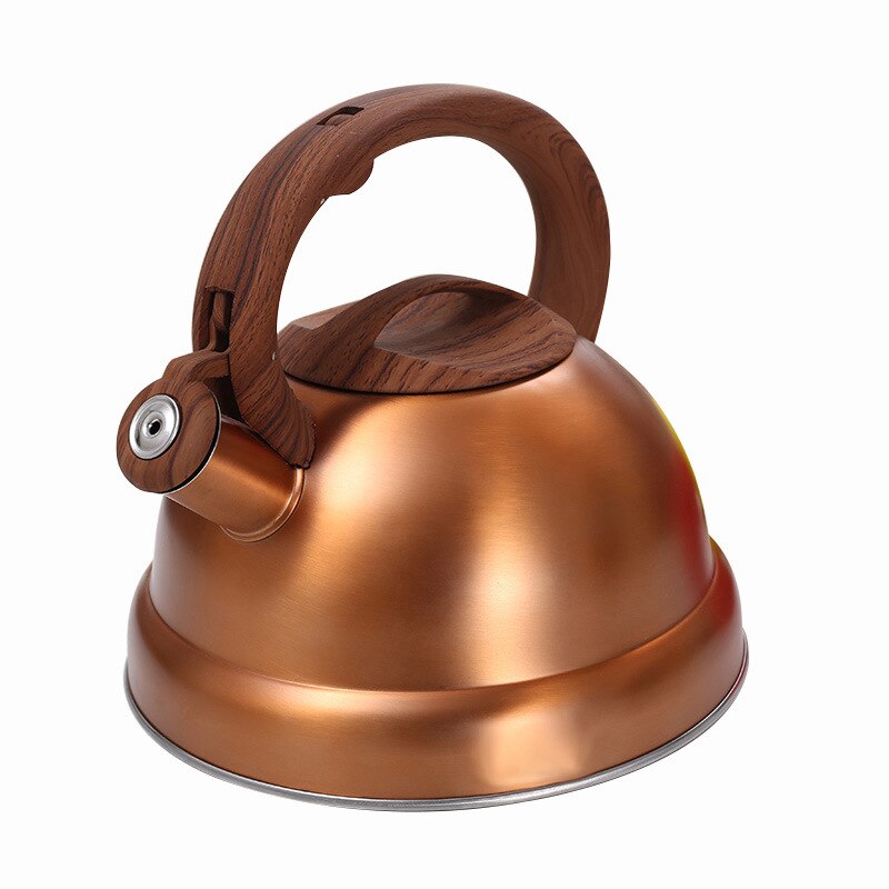 Gold Metal Large Luxury Kettle Heat Resistant Gas Kettle Induction Teapot Stainless Steel Whistle Stovetop Theiere Teapot EH50KE: Default Title