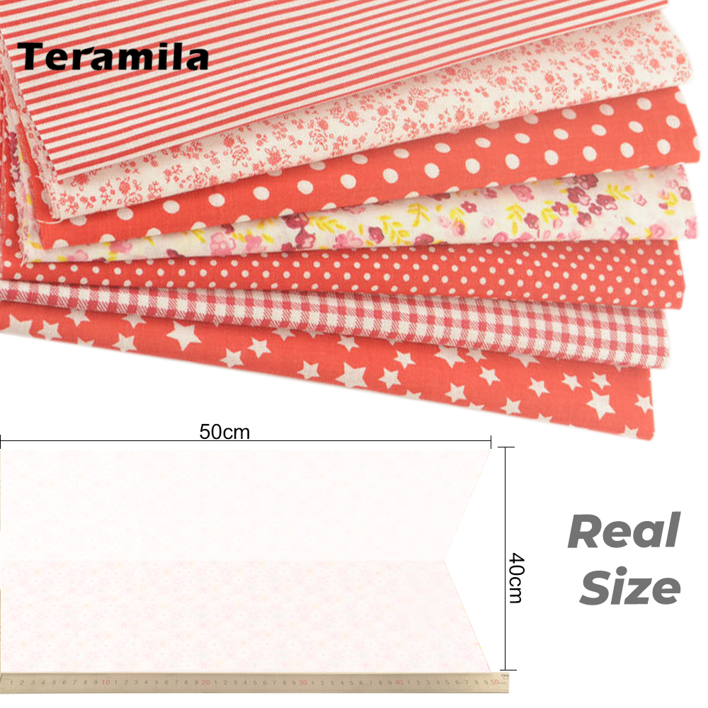 Teramila 7 Uds 40x50cm DIY Patchwork tela de algodón telas de tejidos acolchados de costura coser tela mantel hecho a mano