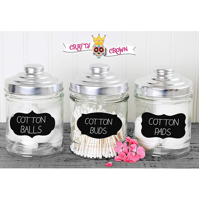 96 Stks/set Diy Pvc Uitwisbare Wit Blackboard Sticker Waterdicht Eenvoudig Schrijven Sticker Keuken Tag Label Sticker Voor Jar