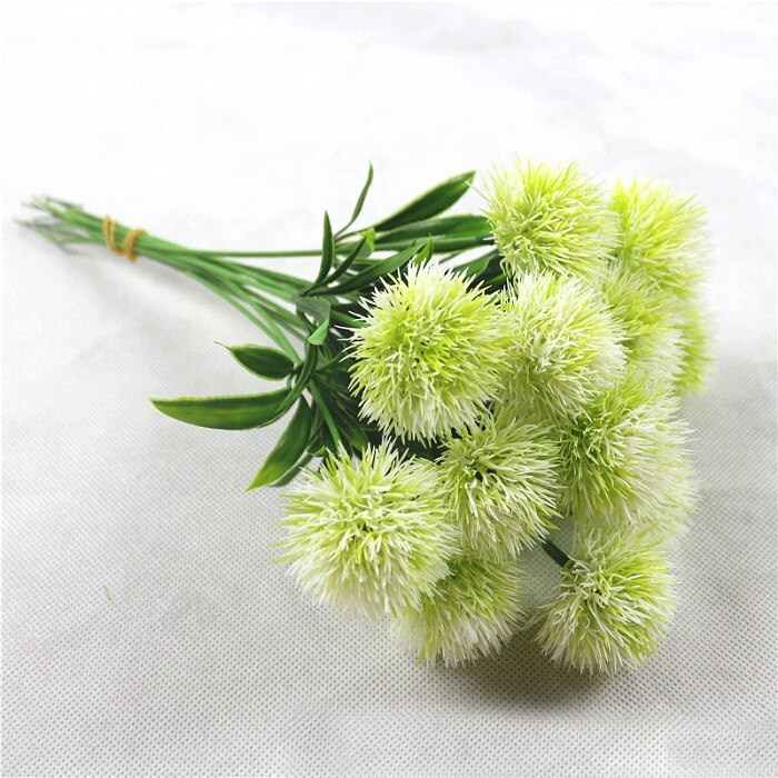 Flores artificiales de diente de león, decoración para de boda, ramo de novia, suministros de arreglo de flores, 1 unidad: Blanco