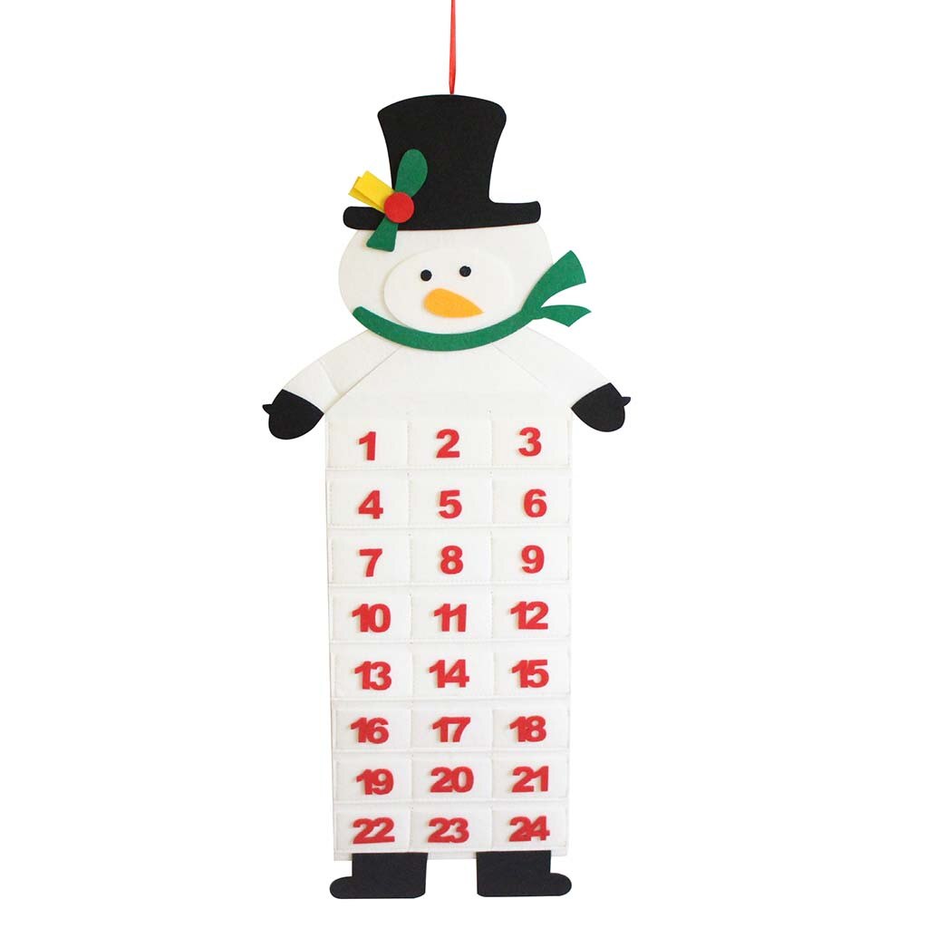 Christmas Advent Calendar & Pockets Felt Kids Wall Hanging Countdown Decors: B