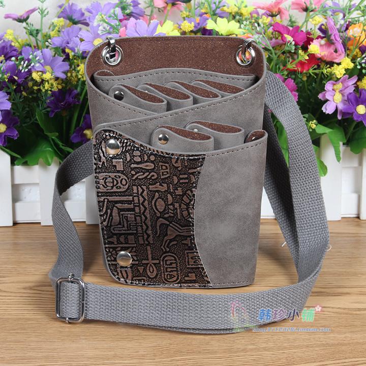 Sac banane pour coiffeur , boîte de rangement pour peigne et ciseaux, outils de coiffure: Bleu