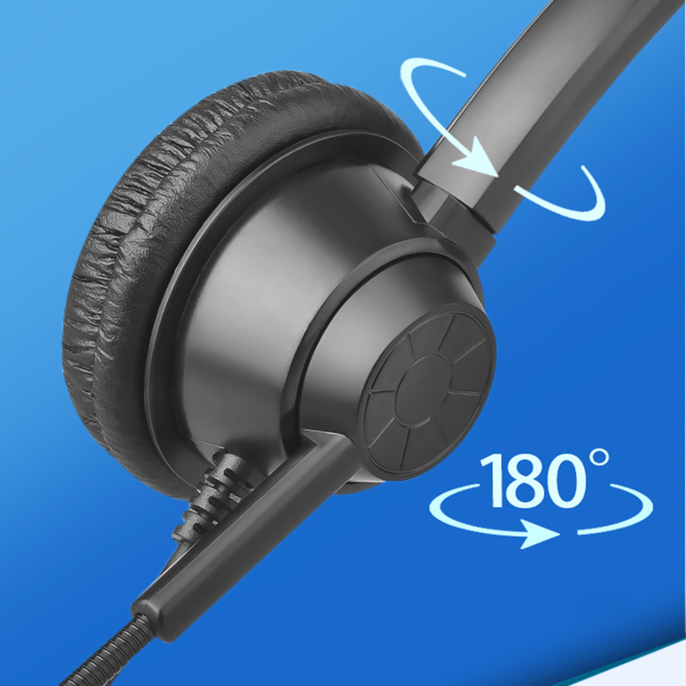3.5mm Wired Computer Headset with Microphone Universal Office Call Center Single-Sided Headphone Suitable for Telephone Operator