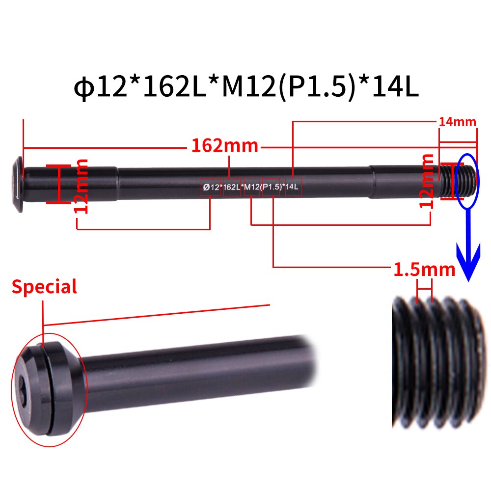 ZTTO-axe traversant de vélo de route, moyeu avant et arrière 12mm, 15mm, axe de roue, 15x100, 12x142, 12x100, 12x148, 15x