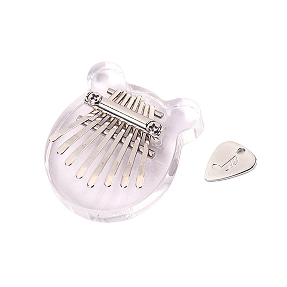 Mini Kalimba de 8 teclas Oreja de Gato, instrumento de música de pulgar transparente africano
