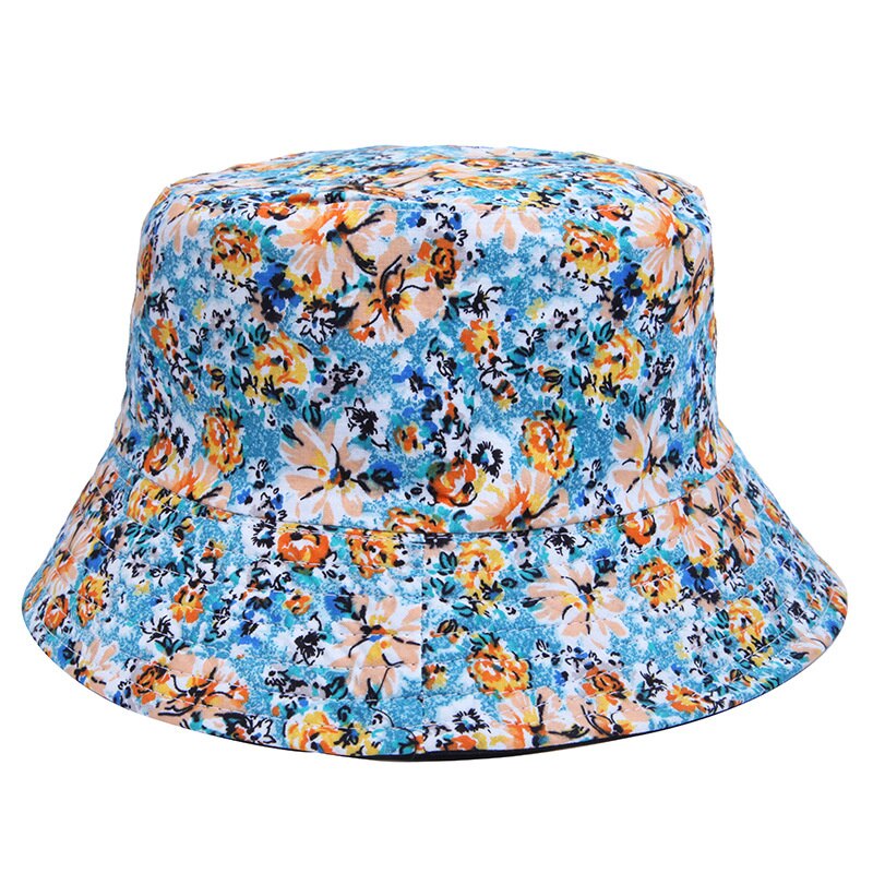 Gorros de pescador reversibles con estampado Floral para hombre y mujer, protector solar, de algodón, doble cara, antisol: Style 2
