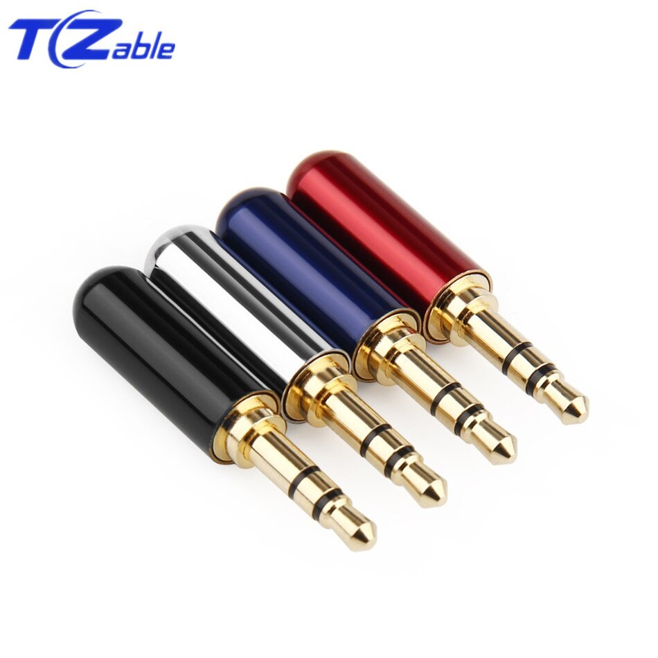 3,5mm Jack Audio Stecker Anschlüsse 3 Pole Solder Lautsprecher Stecker Für Upgrade Kopfhörer Kabel 7 Farben Gold Überzogene