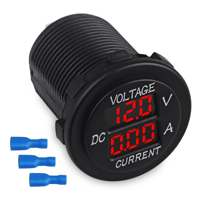 Lkw Marine Wasserdichte Stiefel Motorrad Voltmeter Messgerät Strom Tester Amperemeter LED Digital Voltmeter Amperemeter Motorrad 12 V-24 V: verrotten