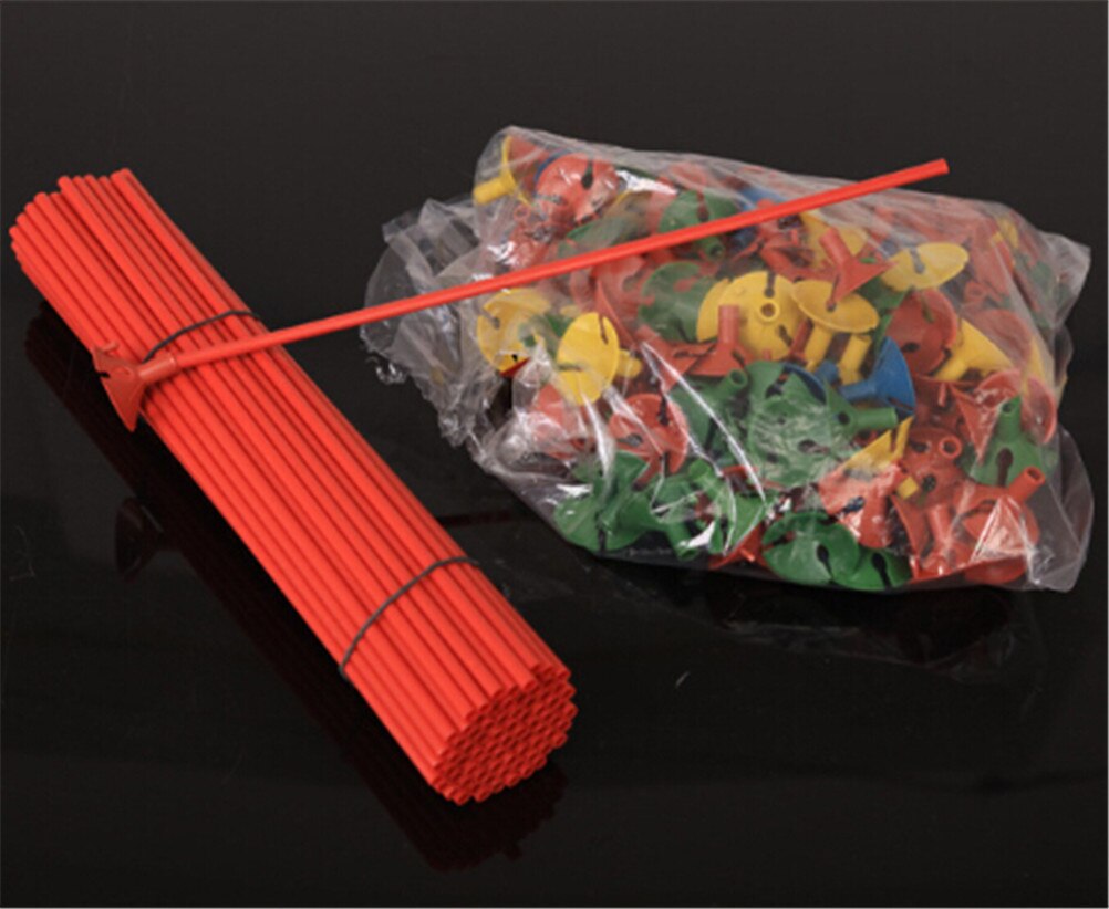 50 set/lote 27cm globo de látex palo PVC varillas globos soporte palos con taza suministros de