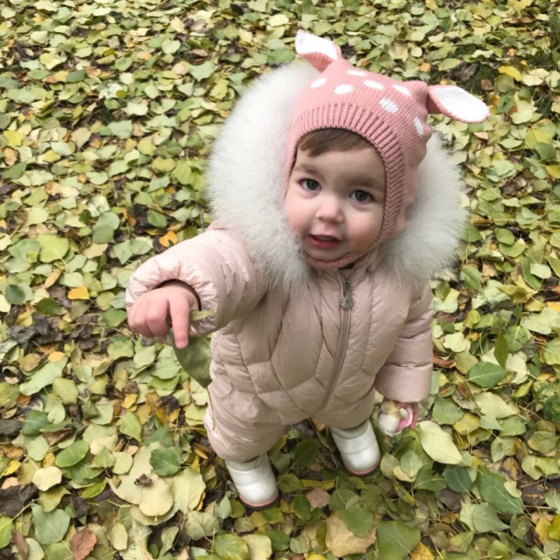 Rådjur baby mössa med öron tecknad vinter baby huva stickad elastiska barn mössor spädbarn mössa jul i 6-24 månader 1 pc