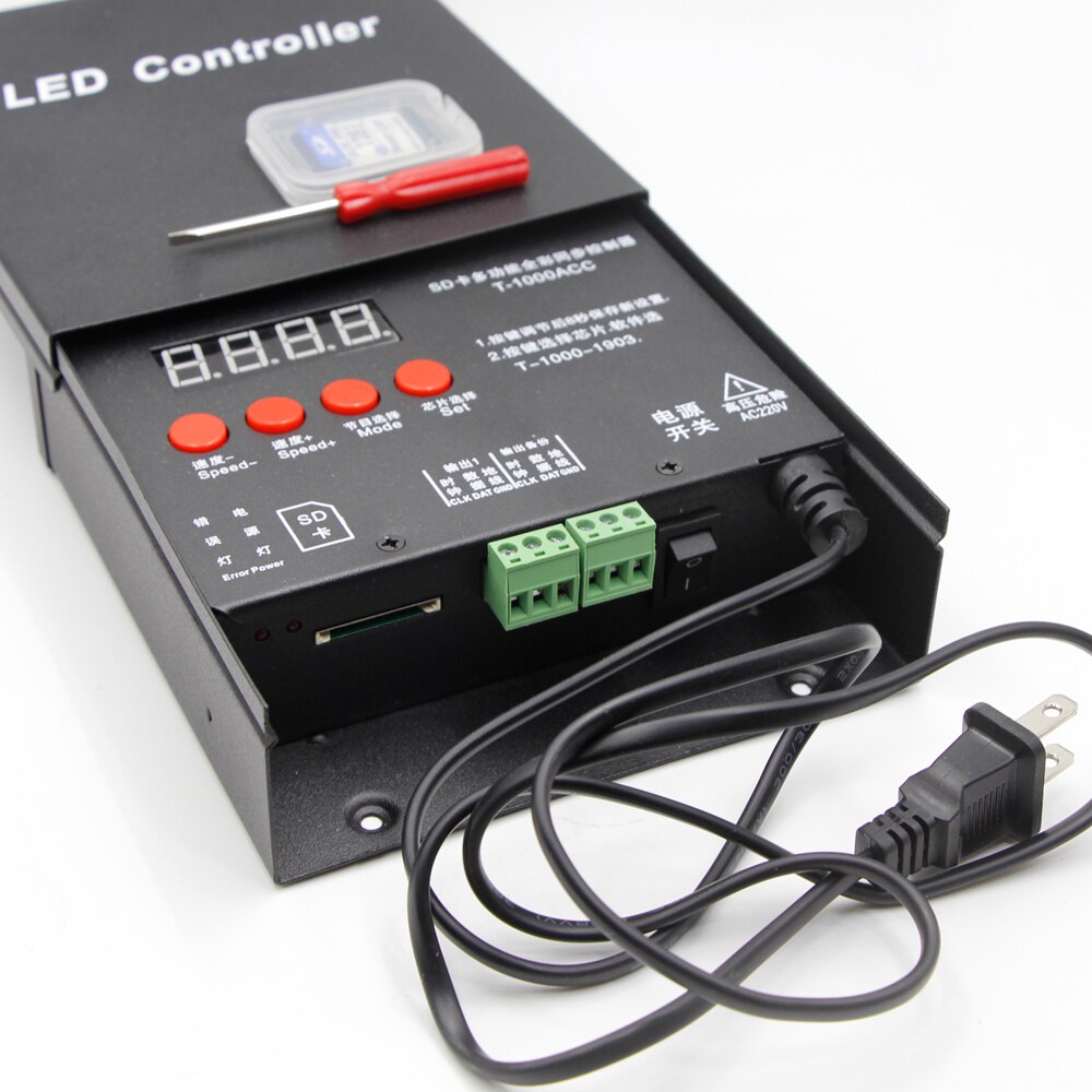 LED T1000S T4 T8000C SD Card Pixels Program Controller dimmer for WS2812B DMX512 ws2811 WS2801 LPD8806 APA102 strip light lamp