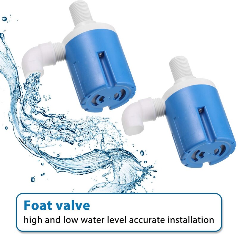 2 Pack 1/2 Inch Water Float Valve Inlet Float Valve, Water Level Adjustment Tank Float Valve