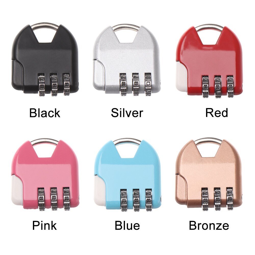 1pc 3 Dial Digit Number Code Password Combination Padlock Security Travel Suitcase Safe Lock for Padlock Luggage Lock of Gym